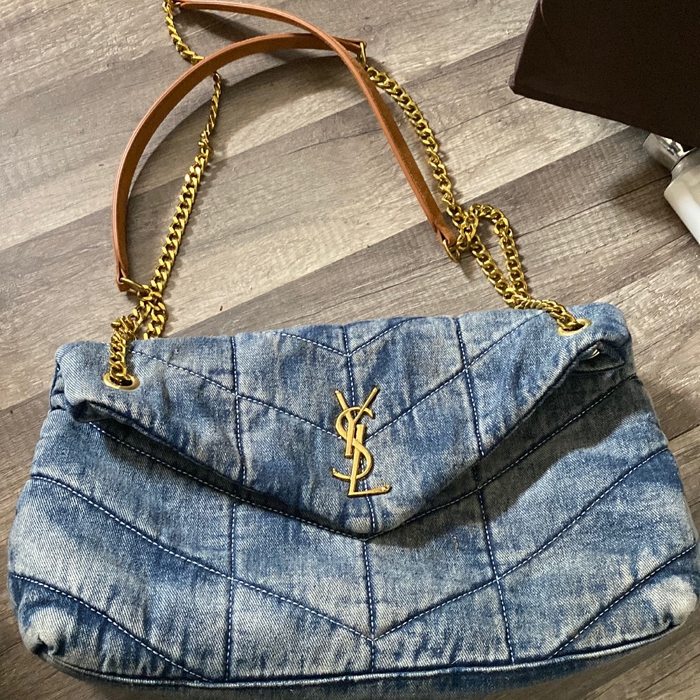 YSL denim purse